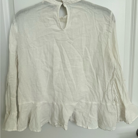 ZARA French-Style White Embellished Blouse – Size S - Picture 6 of 6
